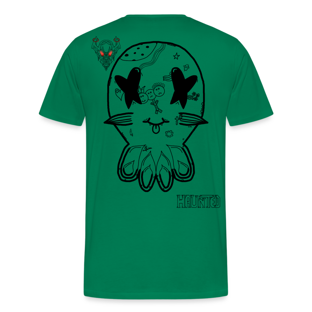 Man T-Shirt Ghost Doodle Dark - Kelly Green