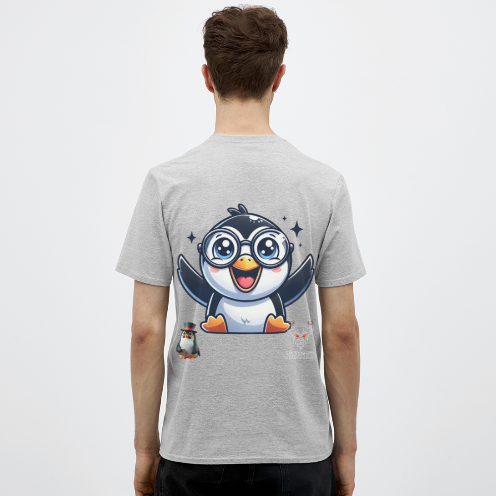 Men T-Shirt KasPenguin Happy - Grau meliert