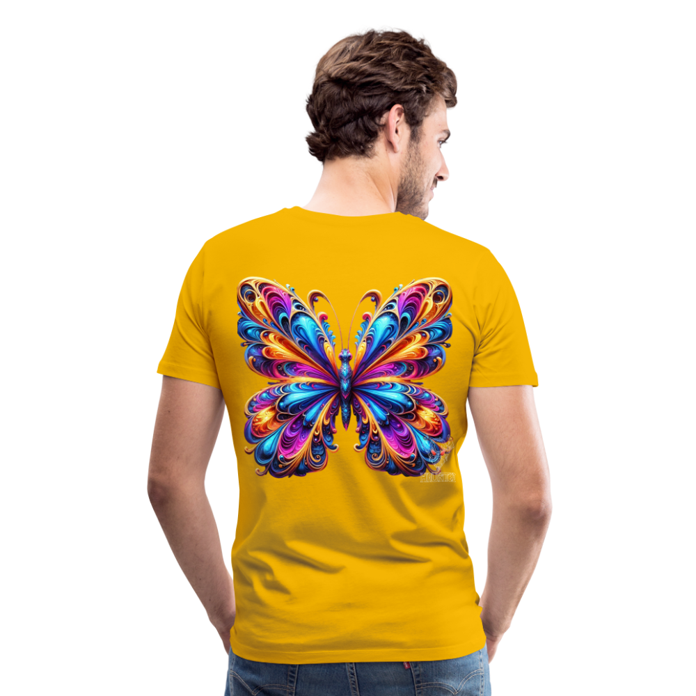 Men T-Shirt Vibrant Butterfly Elegance - Sonnengelb