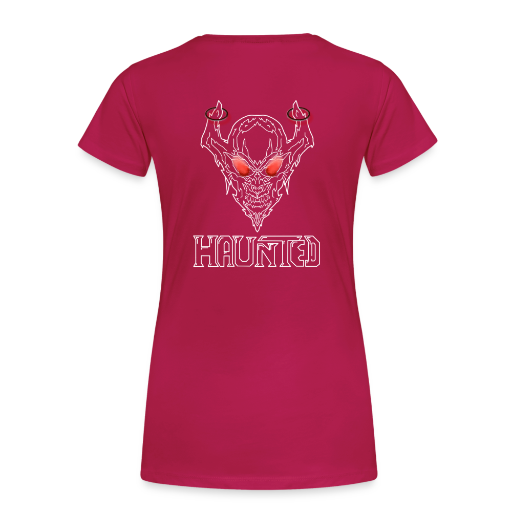 Women T-Shirt Deamon White - dunkles Pink
