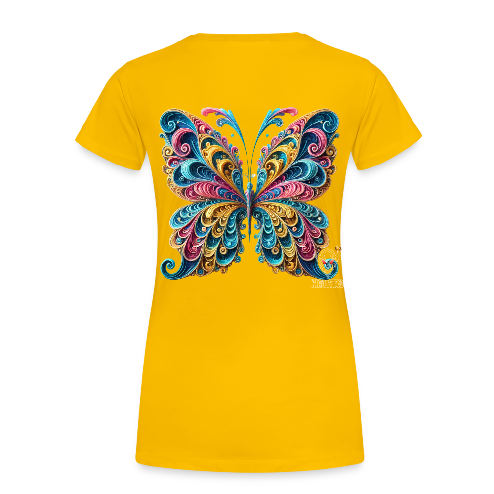 Woman T-Shirt Whimsical Butterfly Harmony - Sonnengelb