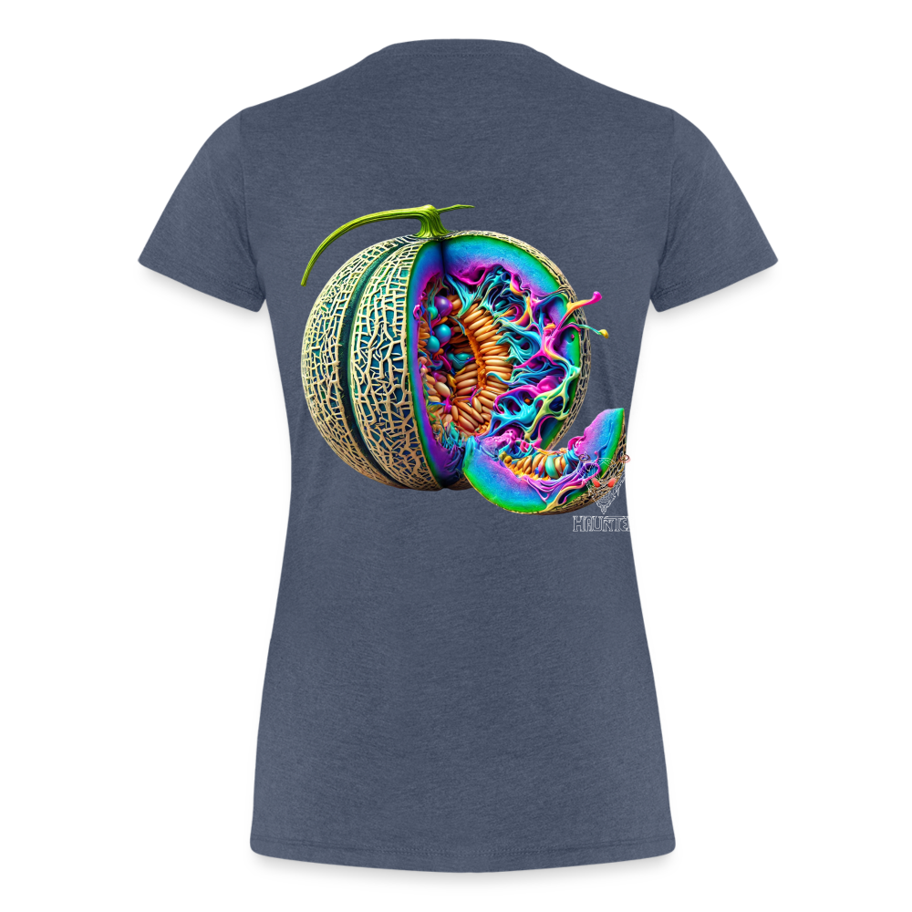 Woman T-Shirt Neon Melon Art - Blau meliert