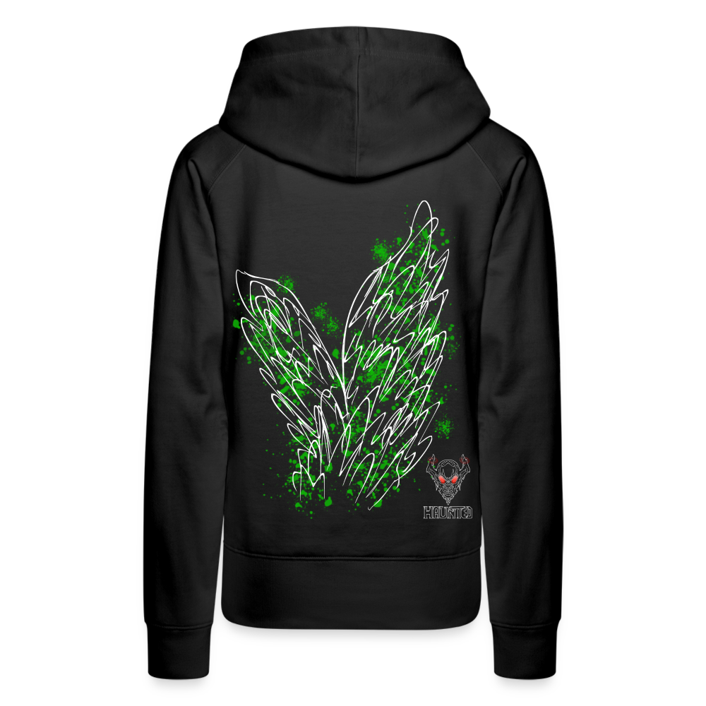 Women Hoodie Green Wings - Schwarz