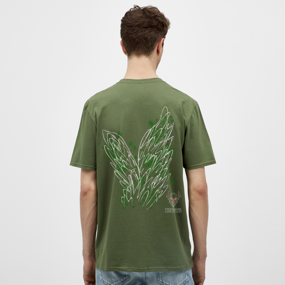 Men T-Shirt Dark Green Wings - Militärgrün