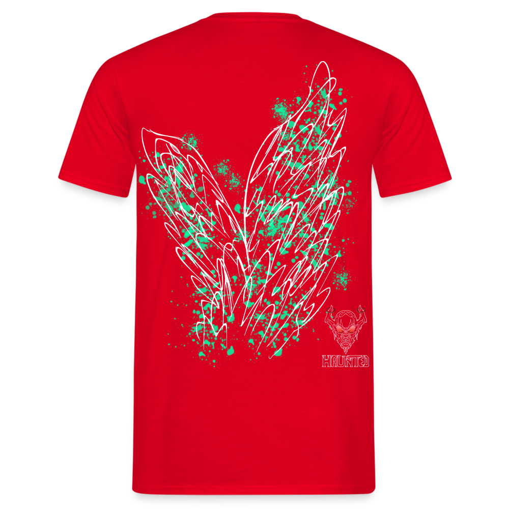 Men T-Shirt Turquoise Wings - Rot