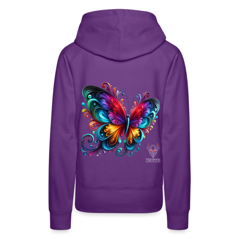 Woman Hoodie Radiant Butterfly Art - Purple