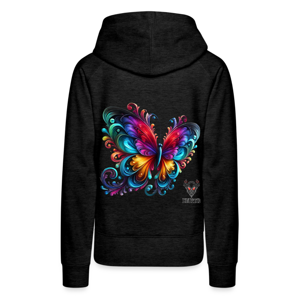 Woman Hoodie Radiant Butterfly Art - Anthrazit