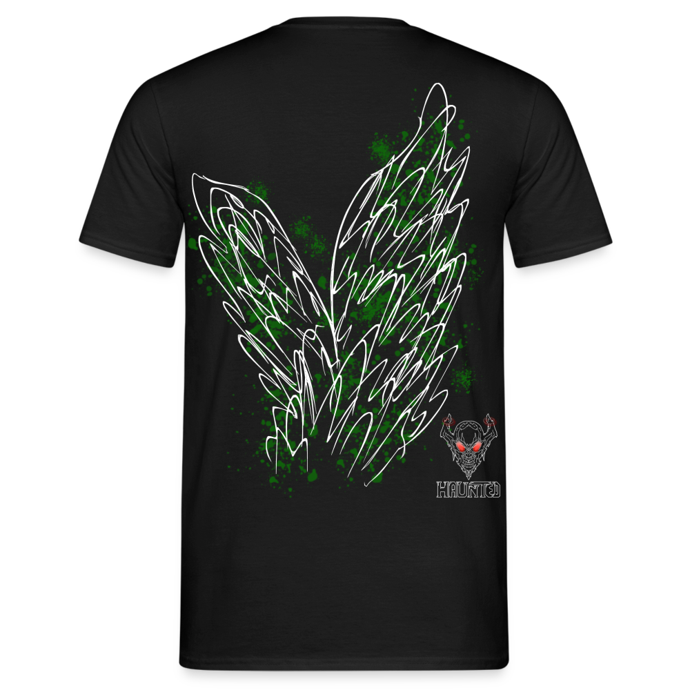 Men T-Shirt Dark Green Wings - Schwarz
