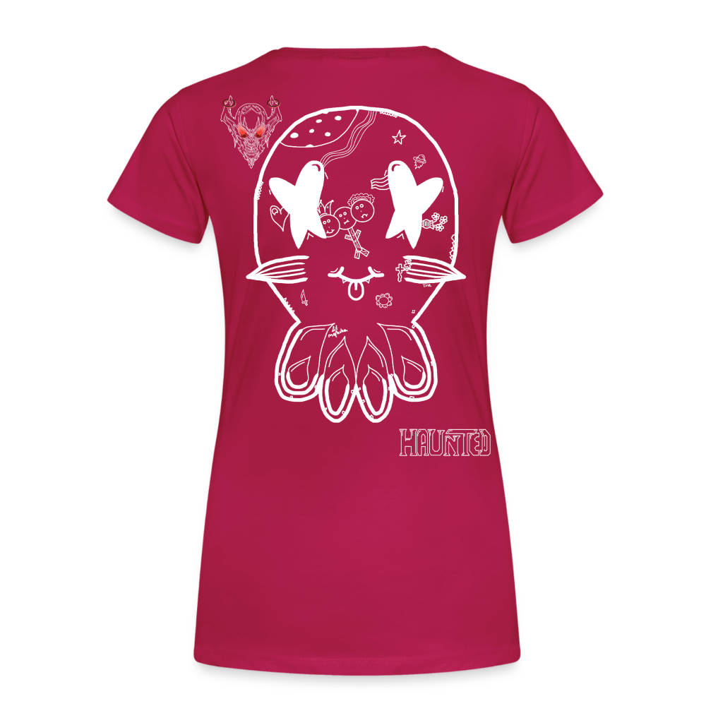 Woman T-Shirt Ghost Doodle - dunkles Pink
