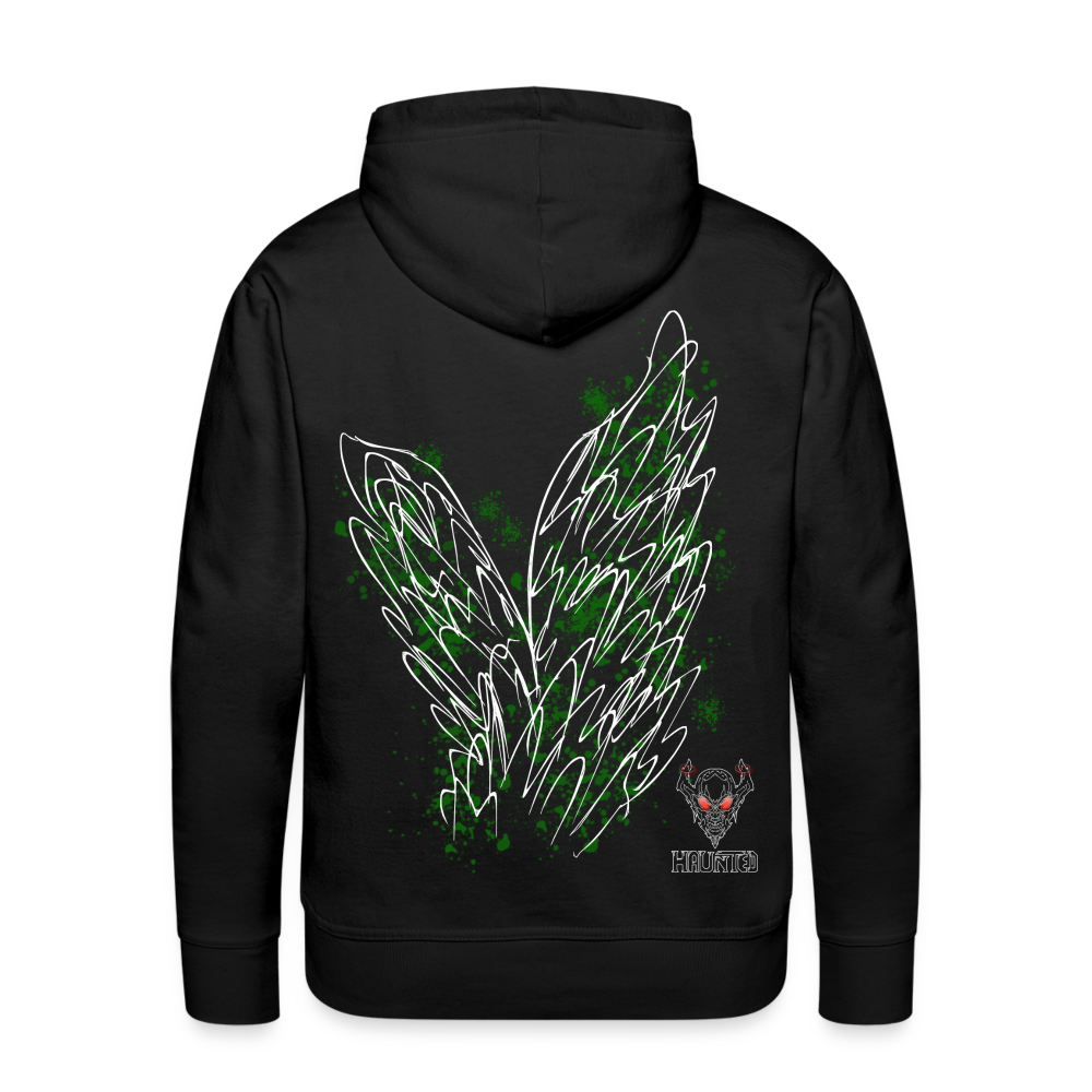 Men Hoodie Dark Green Wings - Schwarz