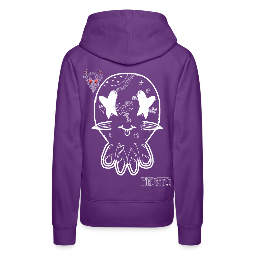Woman Hoodie Ghost Doodle Light - Purple