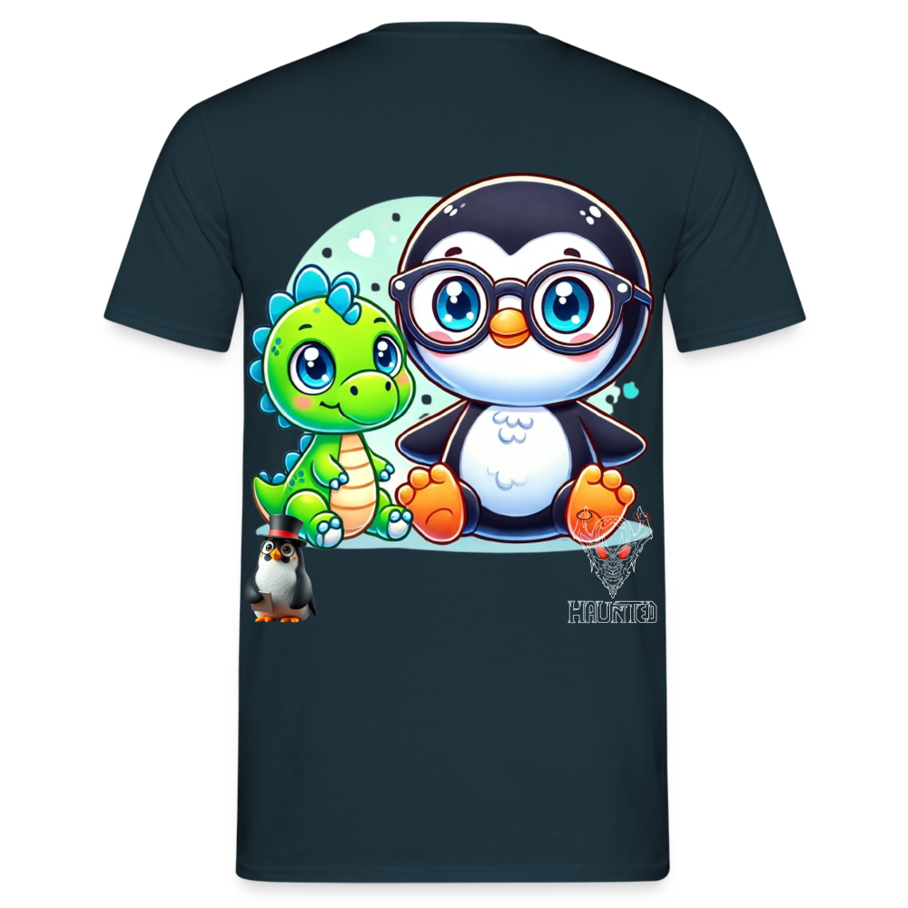 Men T-Shirt KasPenguin with Dinosaur - Navy