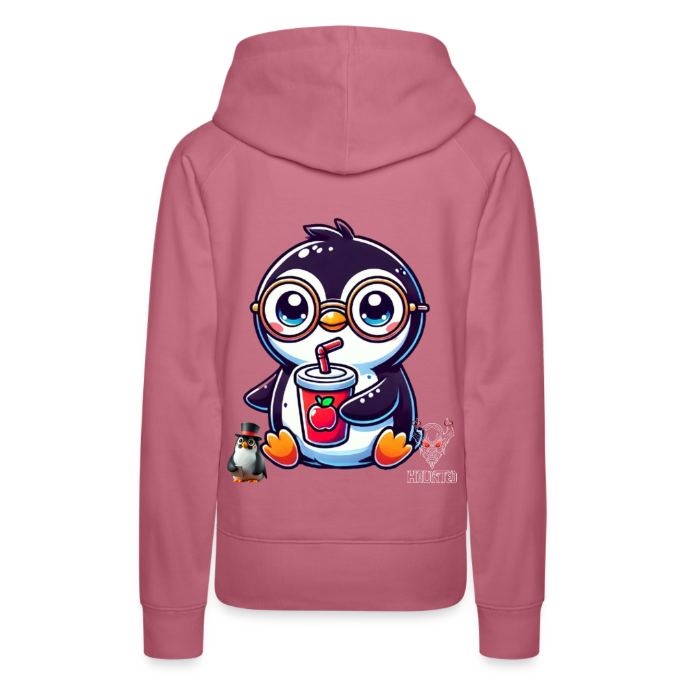 Women Hoodie KasPenguin with Drink - Malve