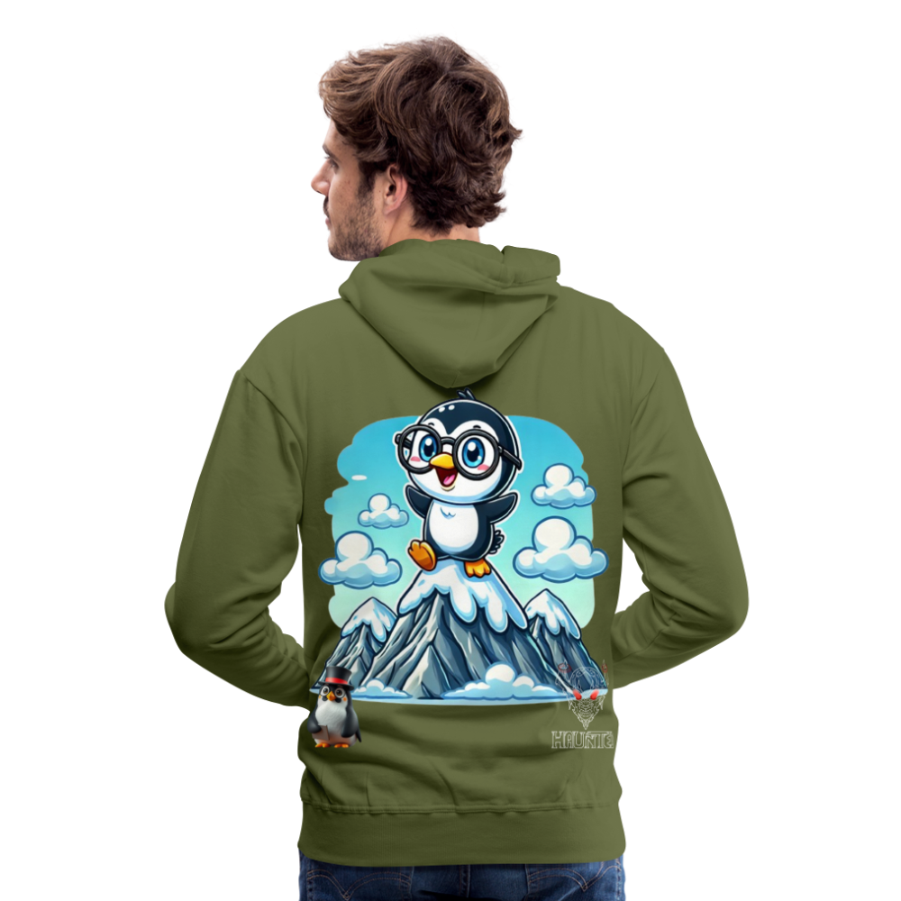 Men Hoodie KasPenguin on Top - Olivgrün