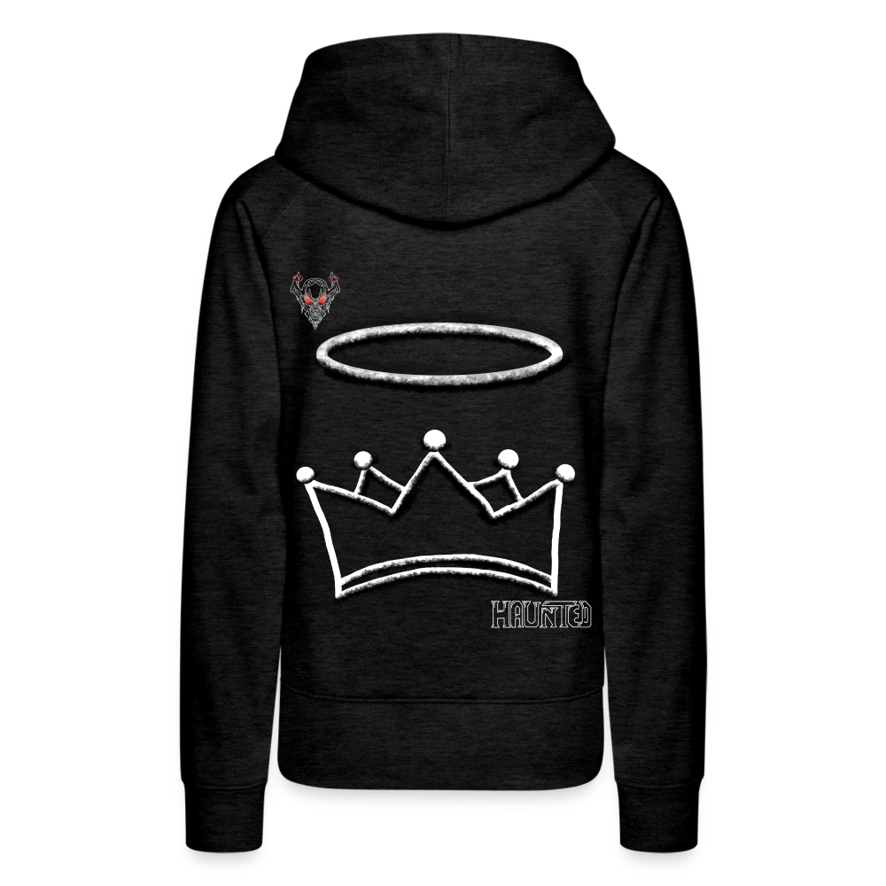 Woman Hoodie Crown and Ring Light - Anthrazit