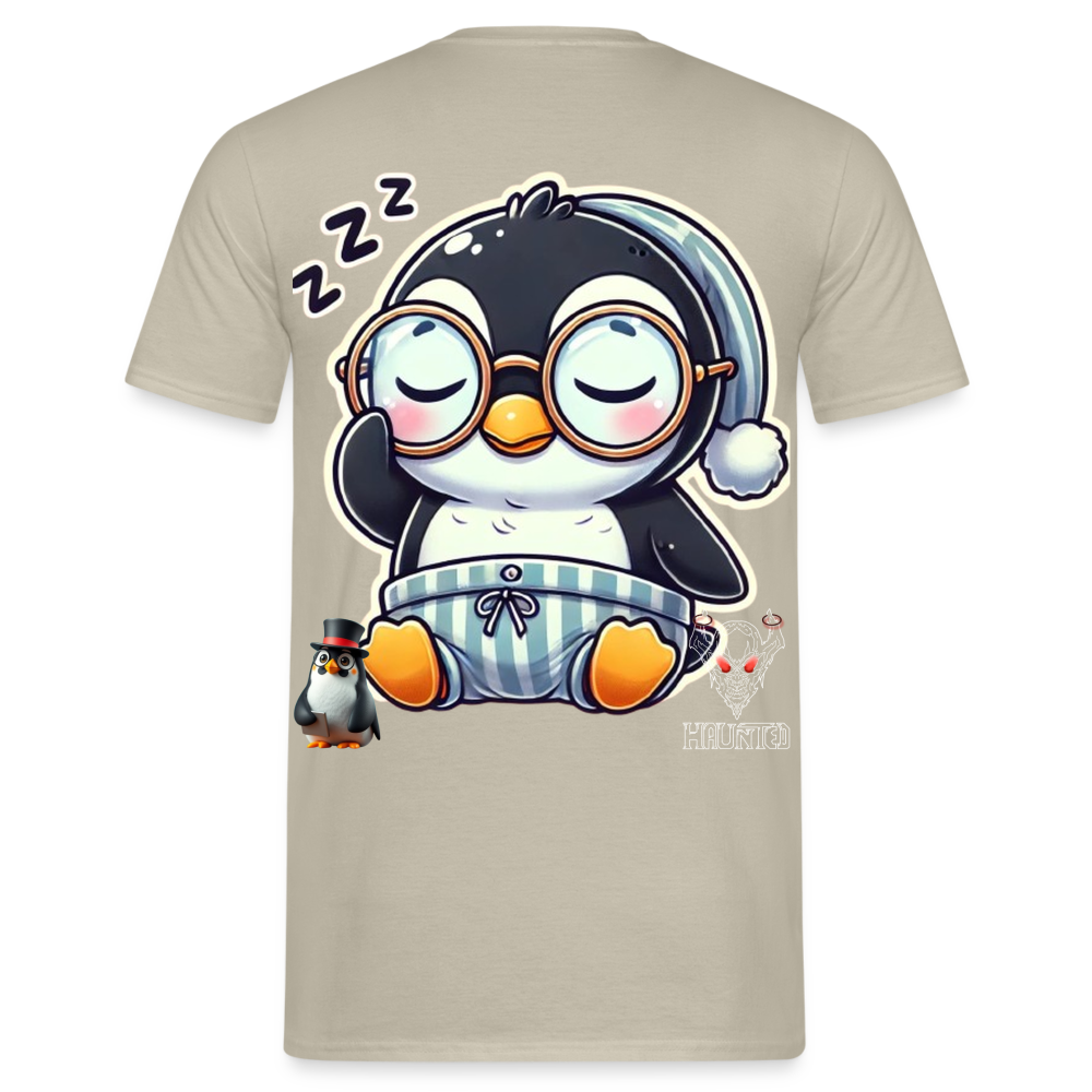 Men T-Shirt Sleepy KasPenguin - Sandbeige