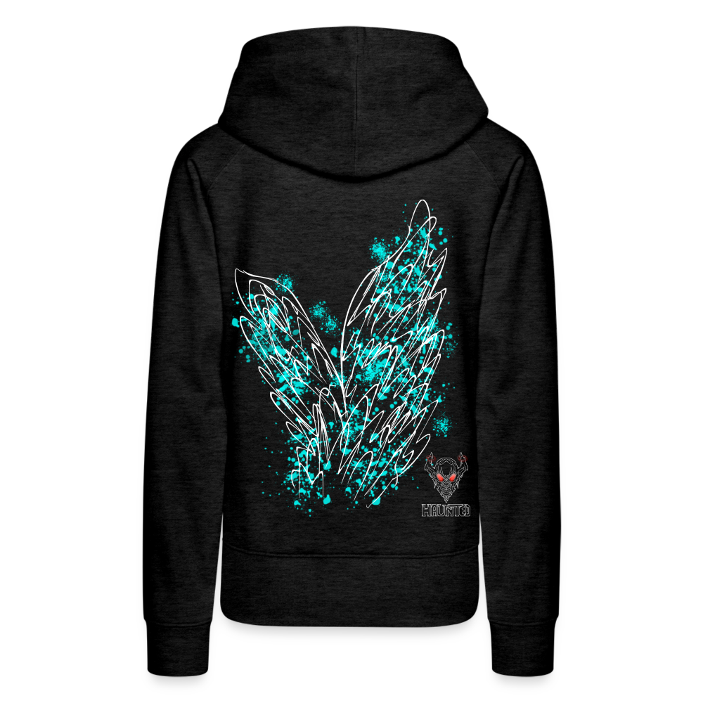 Women Hoodie Aqua Wings - Anthrazit