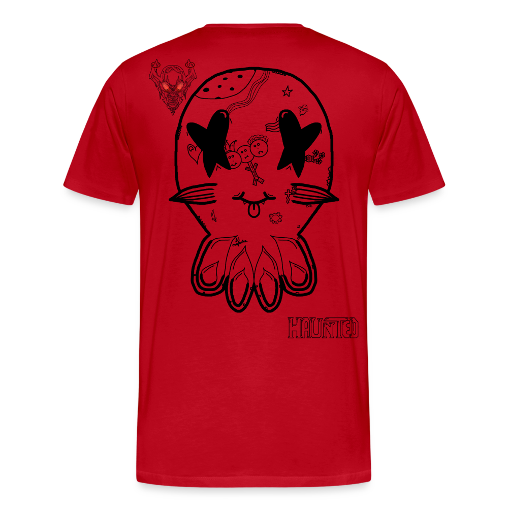 Man T-Shirt Ghost Doodle Dark - Rot