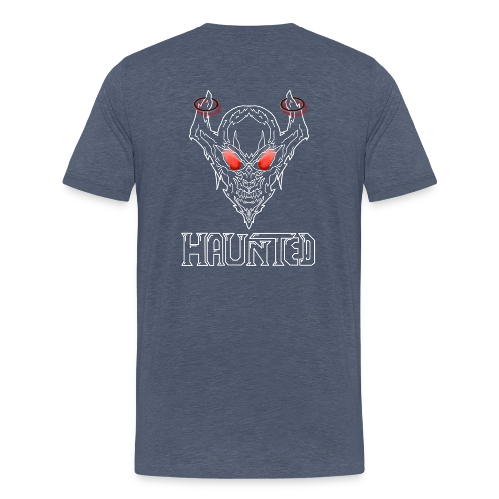 Men T-Shirt Deamon White - Blau meliert