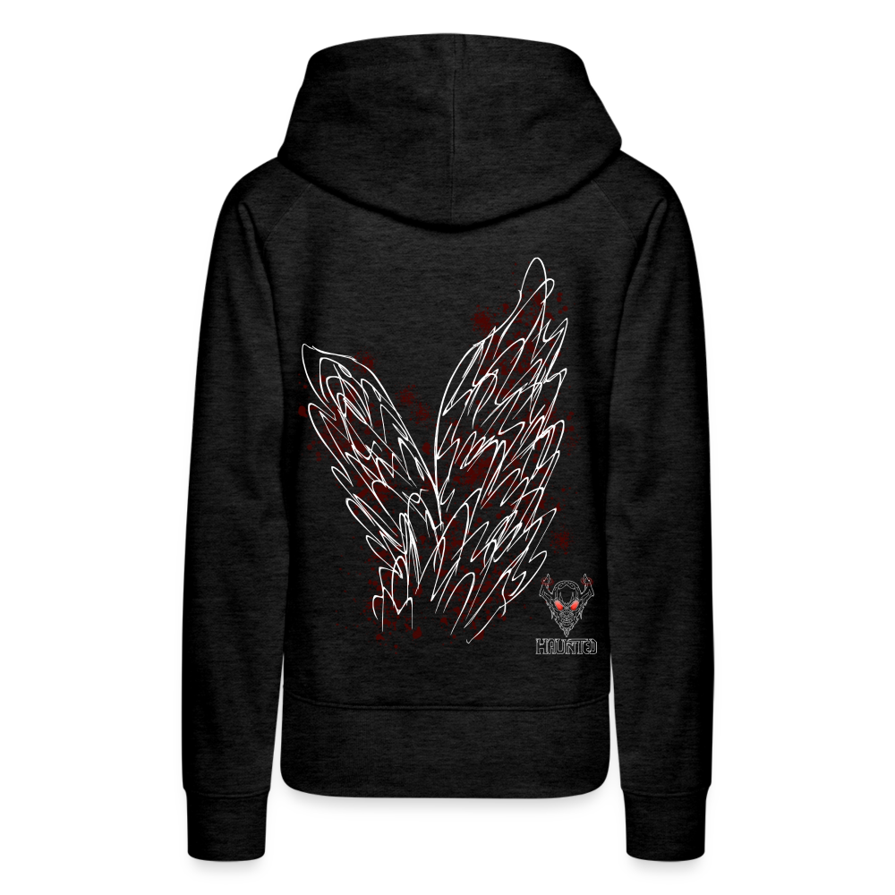 Women Hoodie Dark Red Wings - Anthrazit