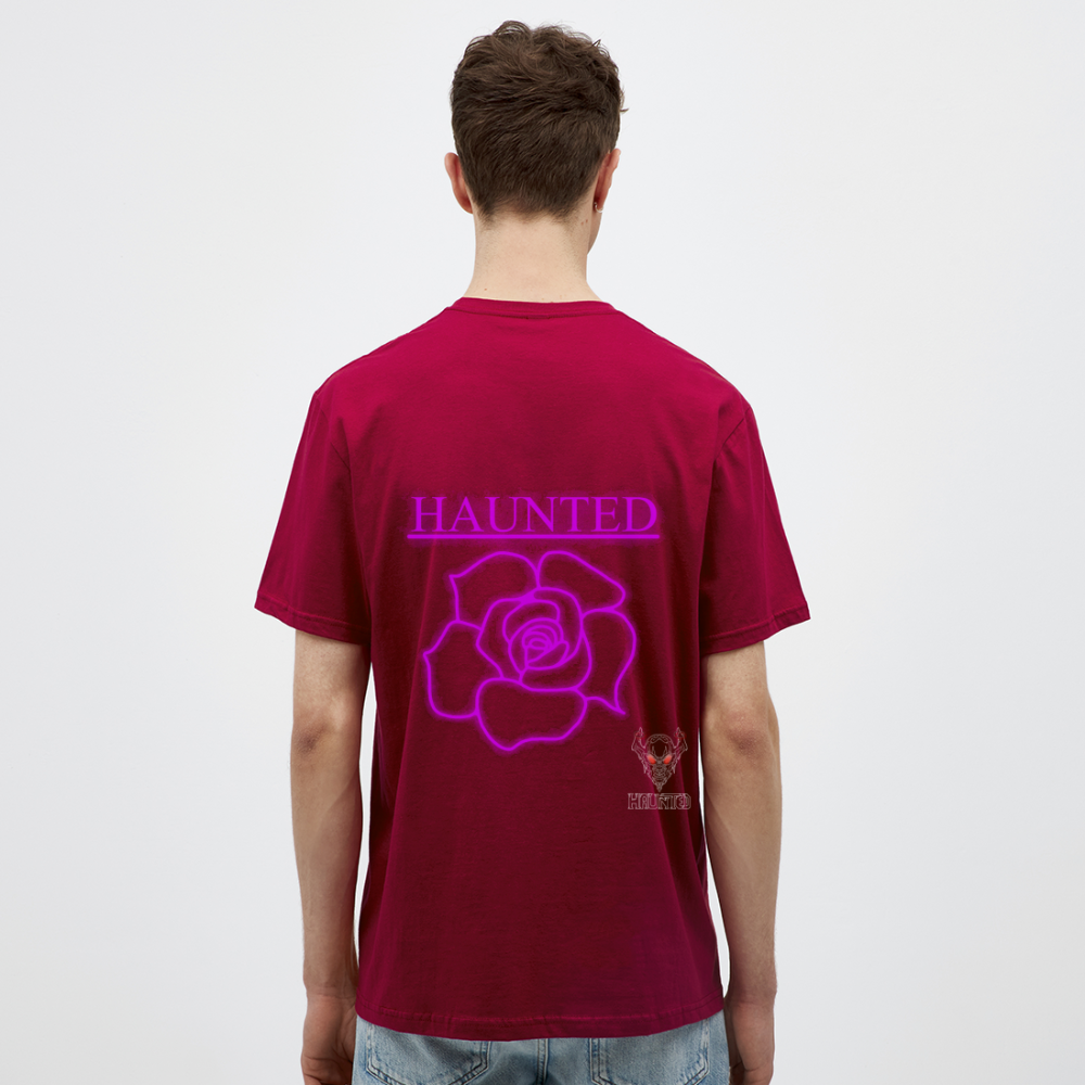 Men T-Shirt Pink Neon Rose - Ziegelrot