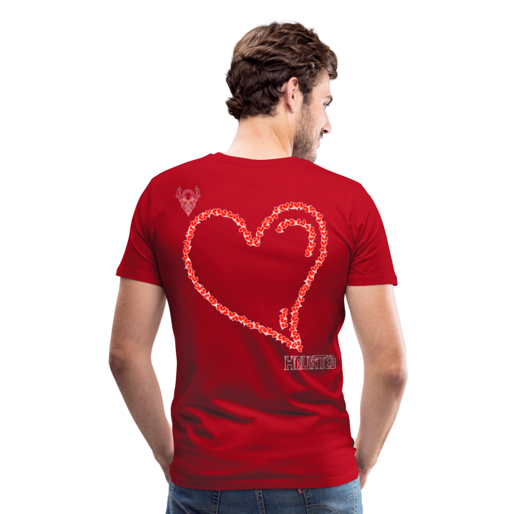 Man T-Shirt Hearts Light - Rot