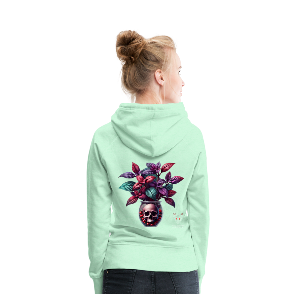 Woman Hoodie Skull Bloom Vase - helles Mintgrün