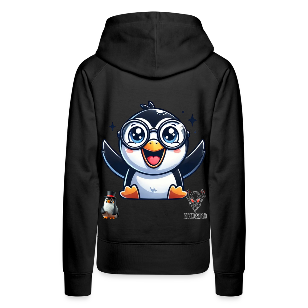 Women Hoodie KasPenguin Happy - Schwarz