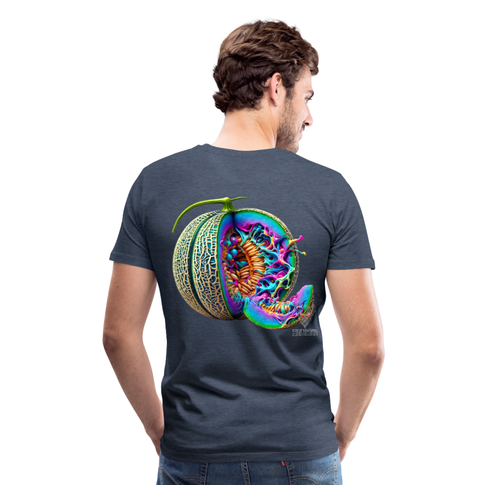 Men T-Shirt Neon Melon Art - Blau meliert