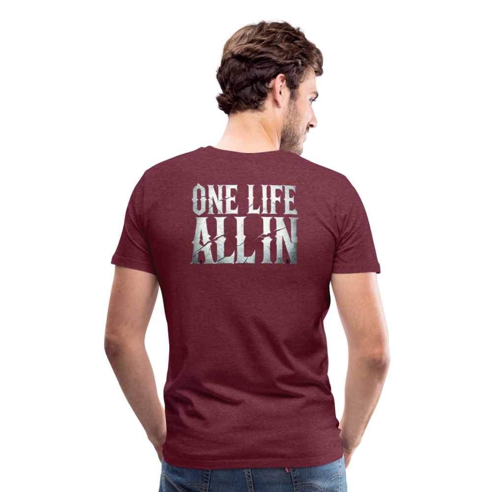 Women T-Shirt One Life All In - Bordeauxrot meliert
