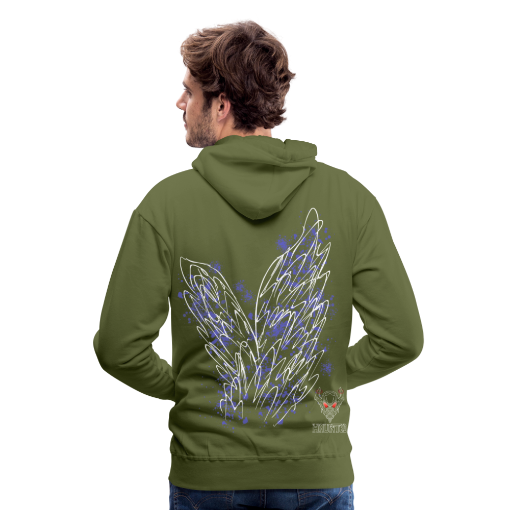 Men Hoodie Light Blue Wings - Olivgrün