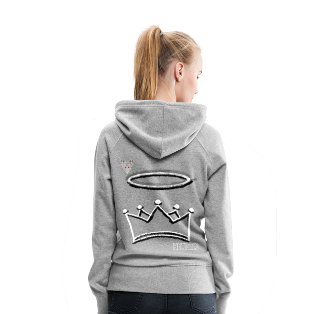 Woman Hoodie Crown and Ring Light - Grau meliert