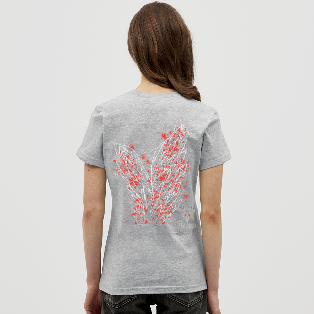 Women T-Shirt Red Wings - Grau meliert