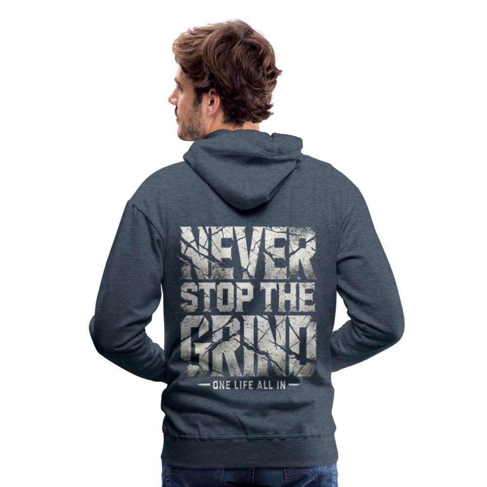 Men Hoodie Never Stop The Grind - Jeansblau