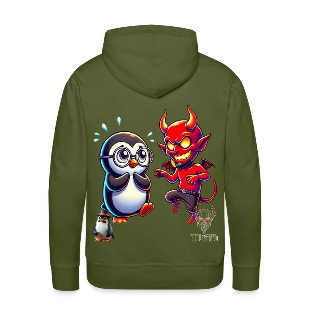 Men Hoodie Dancing with Devil - Olivgrün