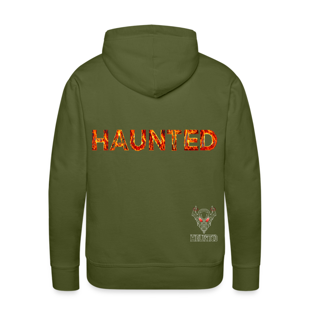 Men Hoodie Blazing Ember Fury - Olivgrün
