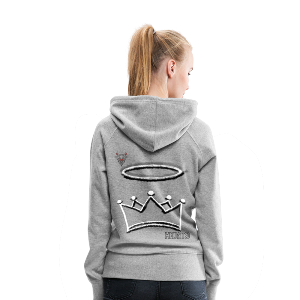 Woman Hoodie Crown and Ring Dark - Grau meliert