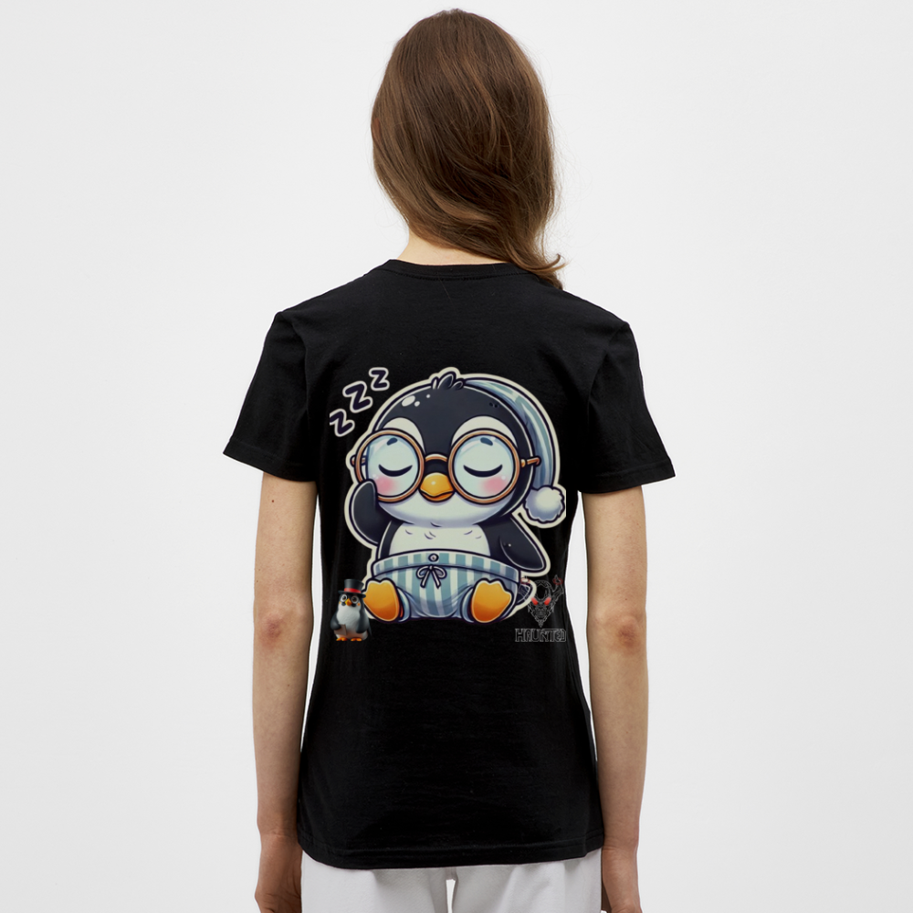 Women T-Shirt Sleepy KasPenguin - Schwarz