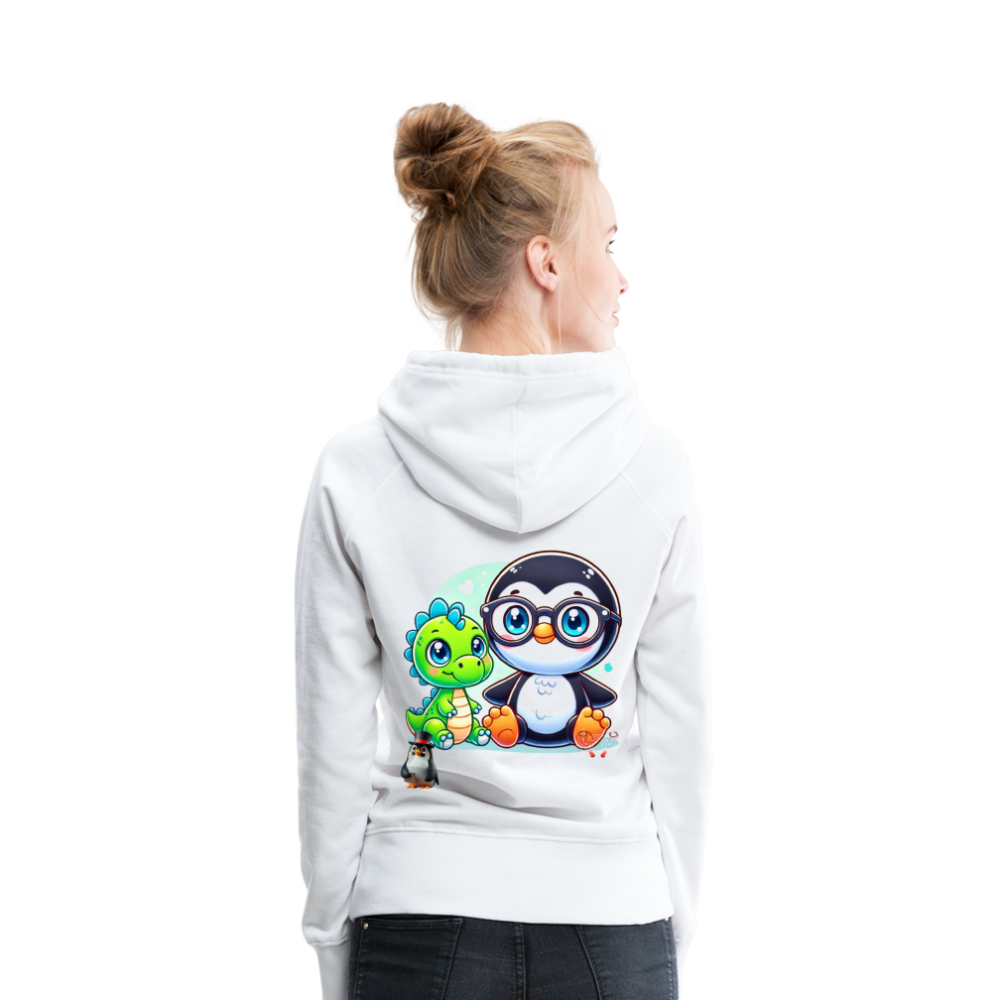 Women Hoodie KasPenguin with Dinosaur - Weiß
