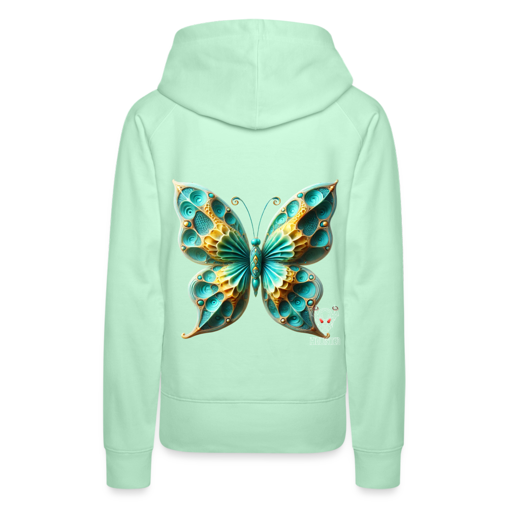 Woman Hoodie Aqua Wing Symphony - helles Mintgrün