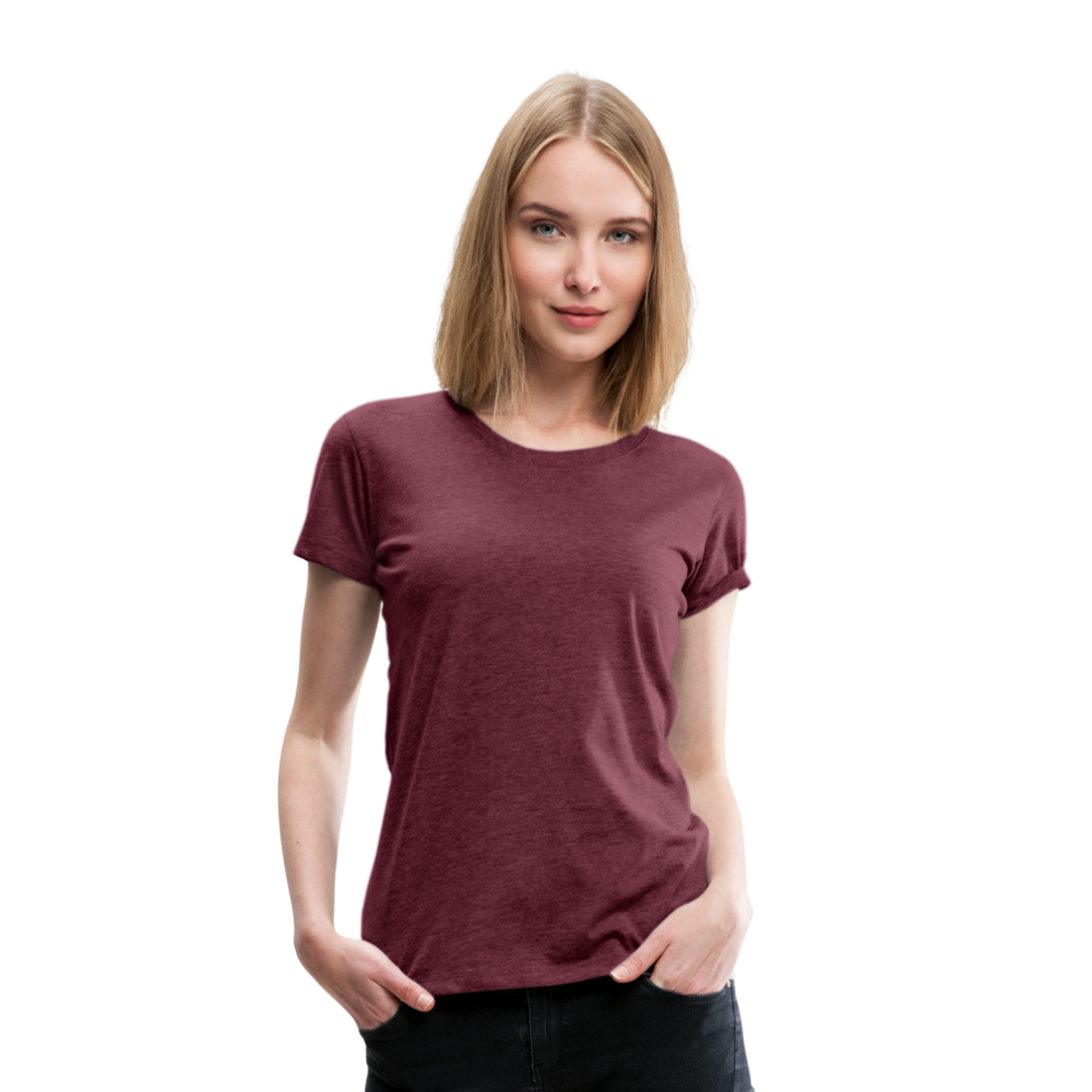 Women T-Shirt Deamon Black - Bordeauxrot meliert