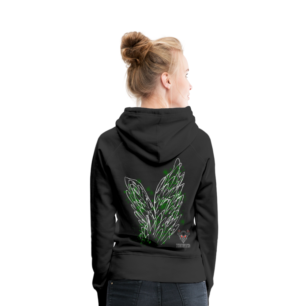 Women Hoodie Dark Green Wings - Schwarz