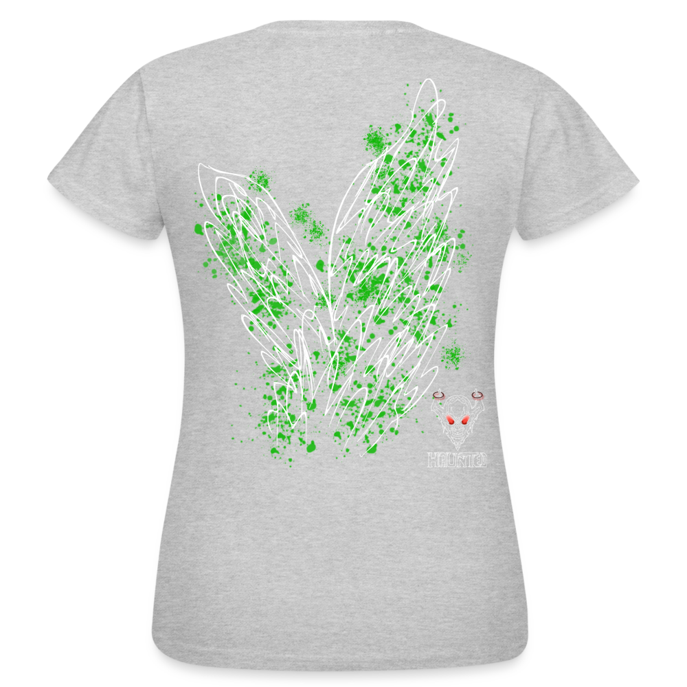 Women T-Shirt Green Wings - Grau meliert