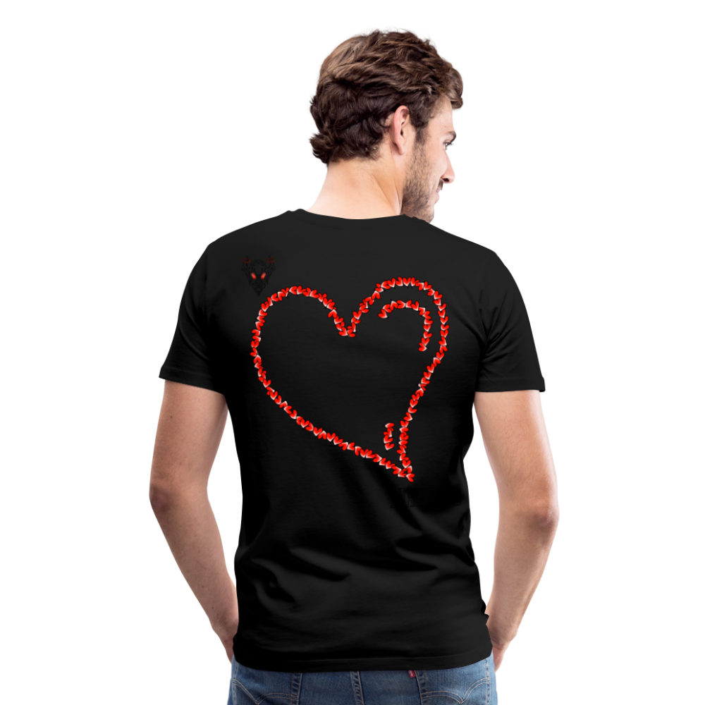 Man T-Shirt Hearts Dark - Schwarz