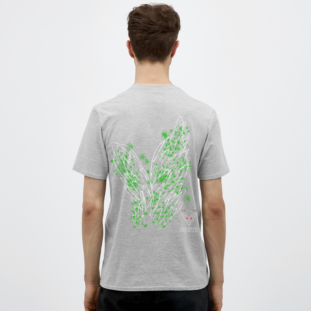 Men T-Shirt Green Wings - Grau meliert