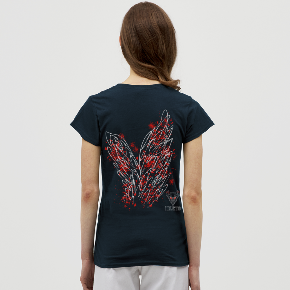 Women T-Shirt Red Wings - Navy