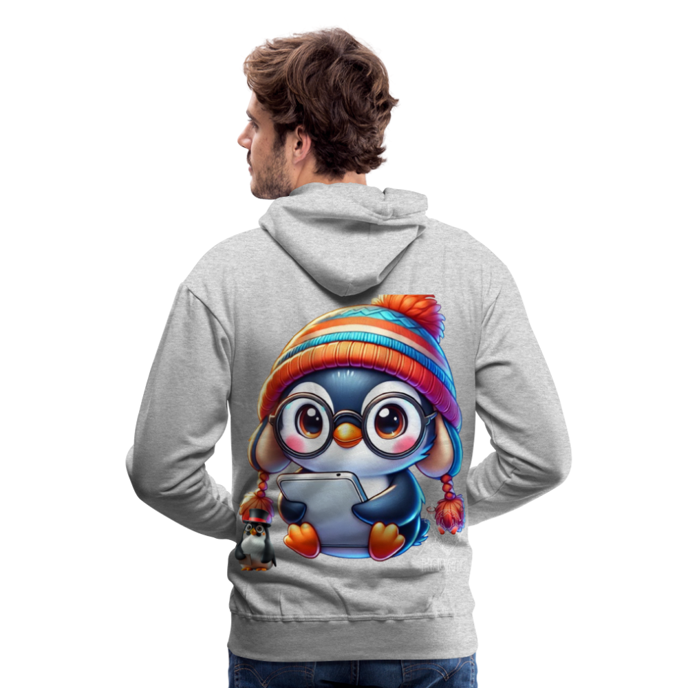 Men Hoodie KasPenguin with Pad - Grau meliert