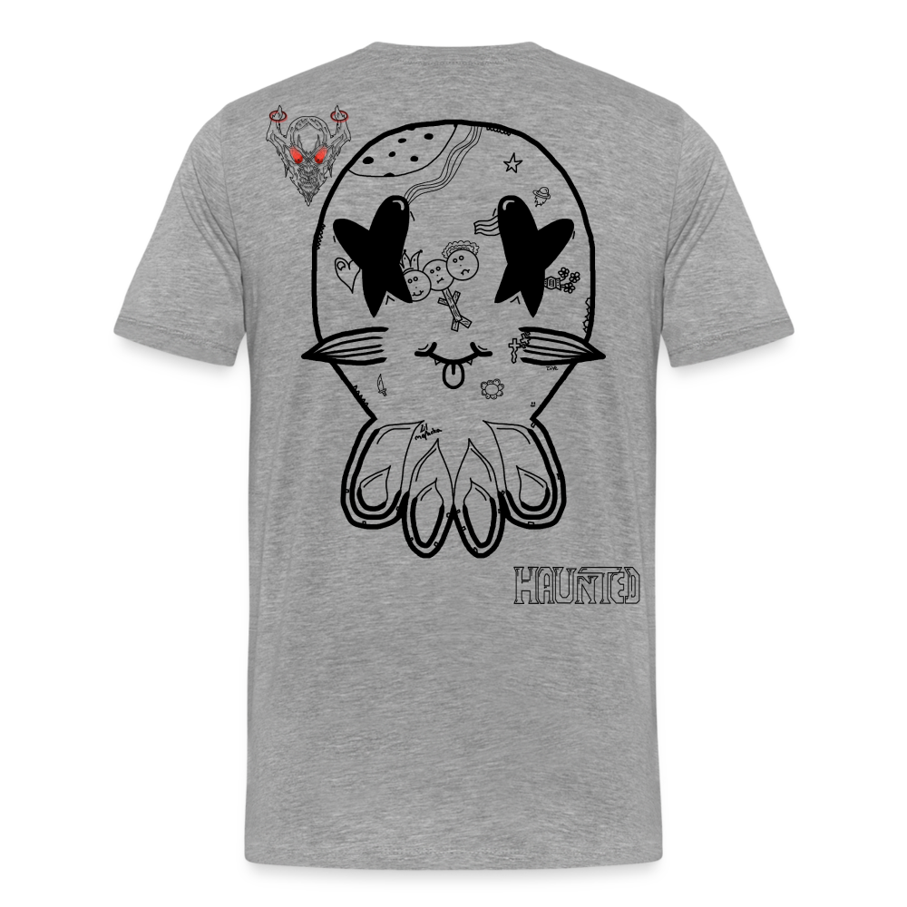 Man T-Shirt Ghost Doodle Dark - Grau meliert