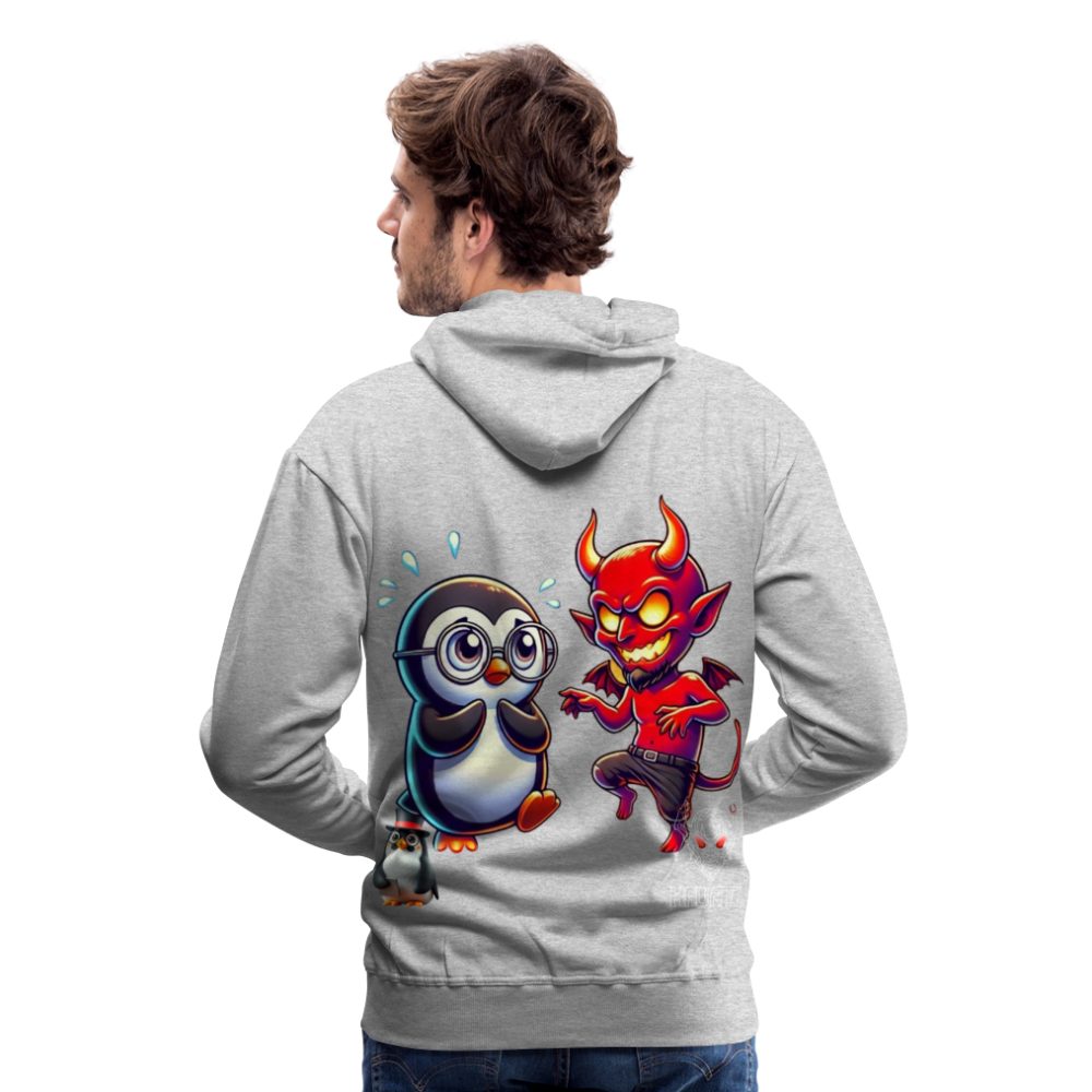 Men Hoodie Dancing with Devil - Grau meliert