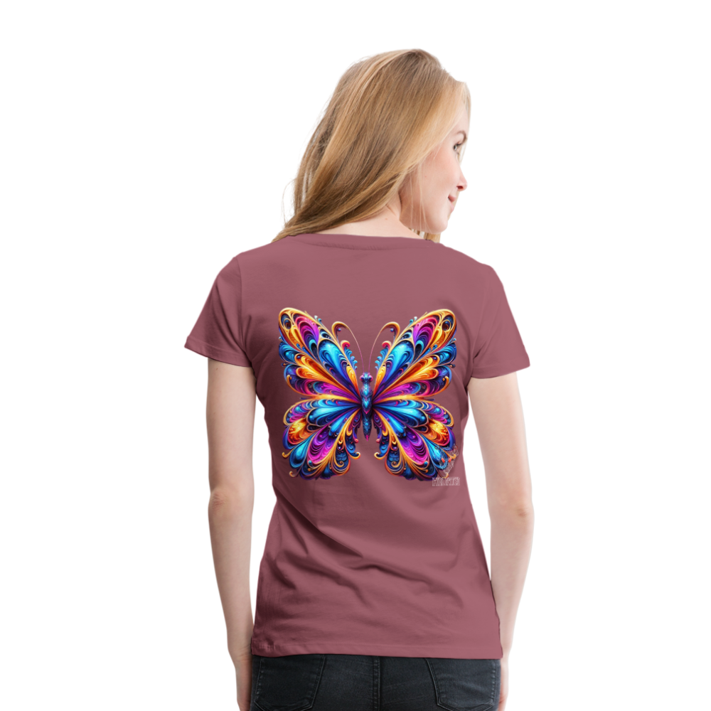 Woman T-Shirt Vibrant Butterfly Elegance - Malve